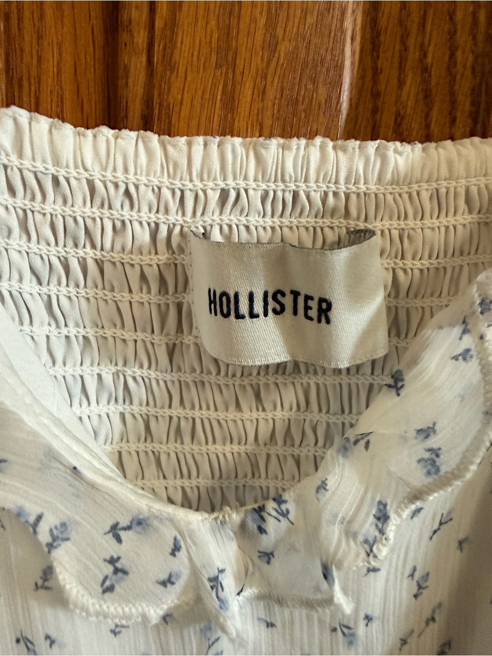 Hollister White Cami with Light Blue Floral Print - Picture 2 of 5